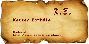 Katzer Borbála névjegykártya